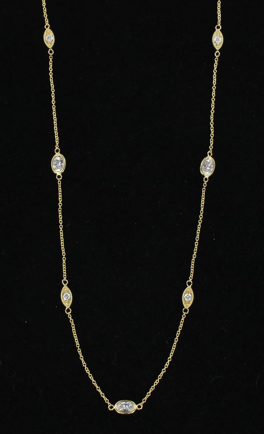 14KTY 1.40 CT TW OVAL DIAMOND BY THE YARD CHAIN