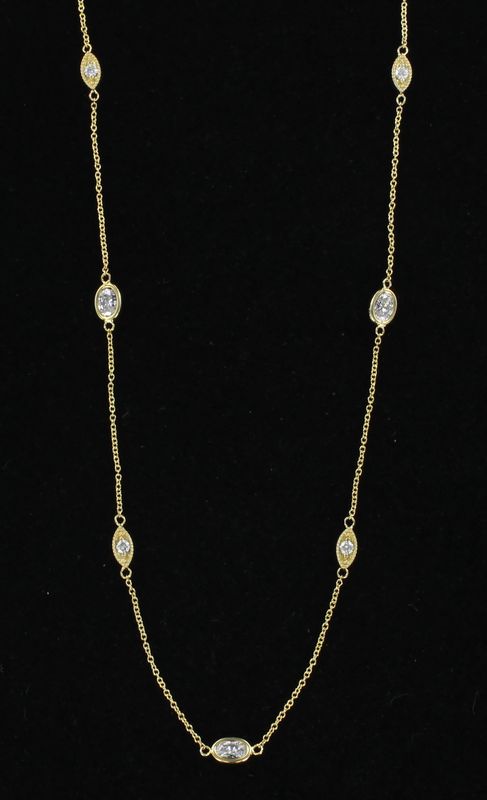 14KTY 1.40 CT TW OVAL DIAMOND BY THE YARD CHAIN