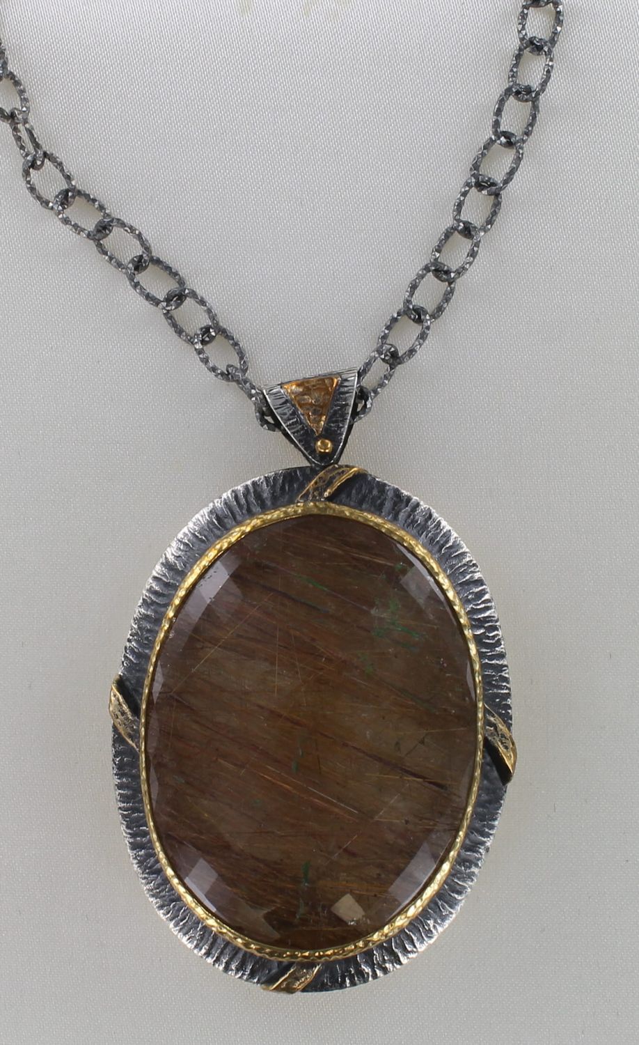 STERLING SILVER RUTILATED QUARTZ PENDANT