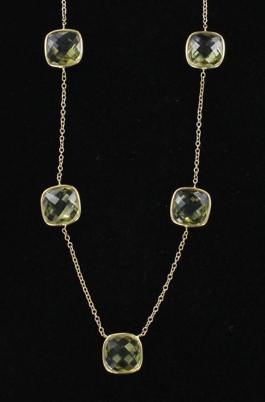 14KTY LEMON QUARTZ NECKLACE