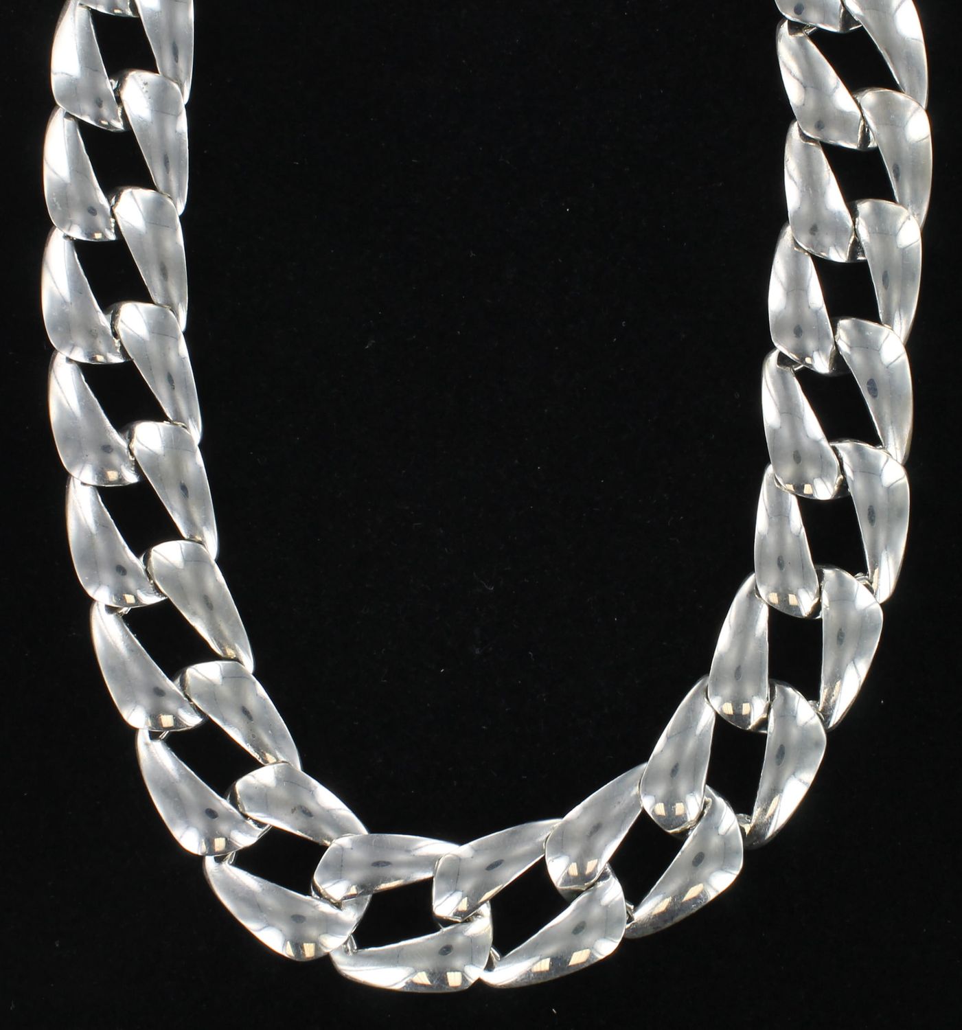 STERLING SILVER LINK NECKLACE, 18