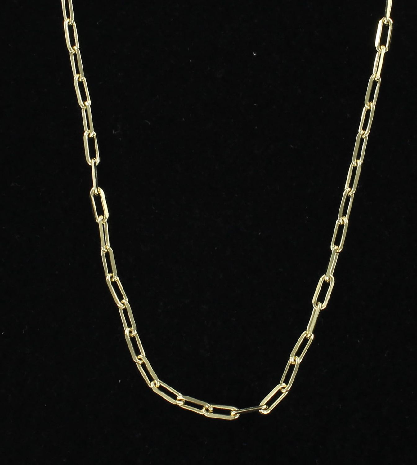 14KTY PAPERCLIP CHAIN, 16 INCHES