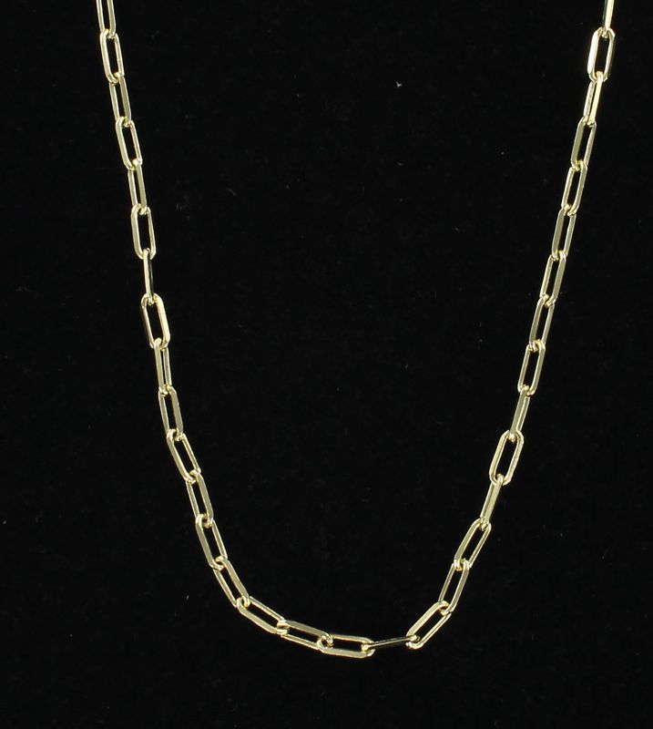 14KTY PAPERCLIP CHAIN, 16 INCHES