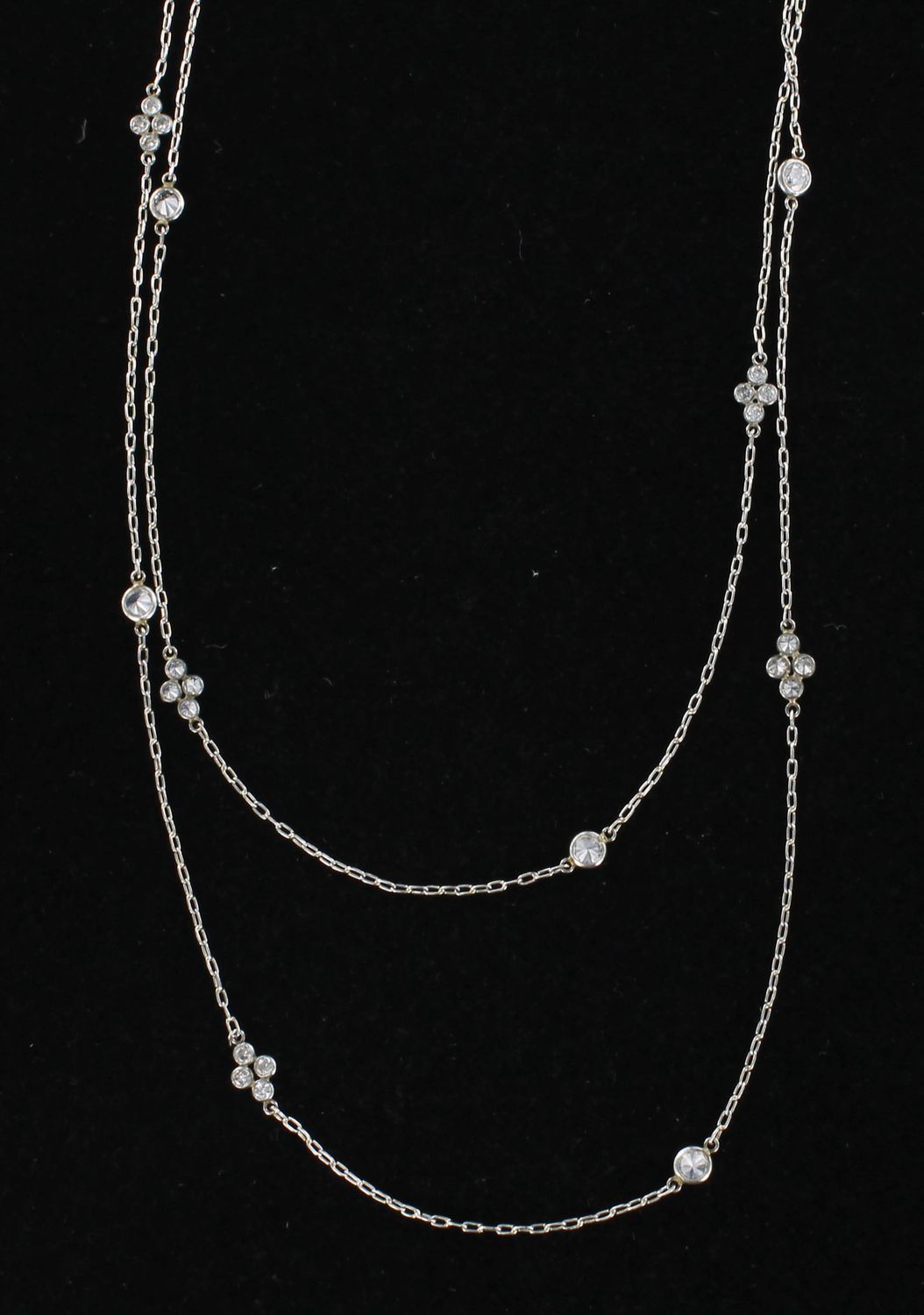 HANDMADE PLATINUM 1.90 CT TW DIAMOND CHAIN, 32