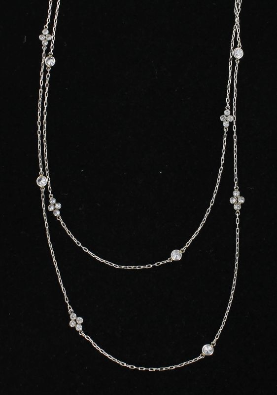 HANDMADE PLATINUM 1.90 CT TW DIAMOND CHAIN, 32
