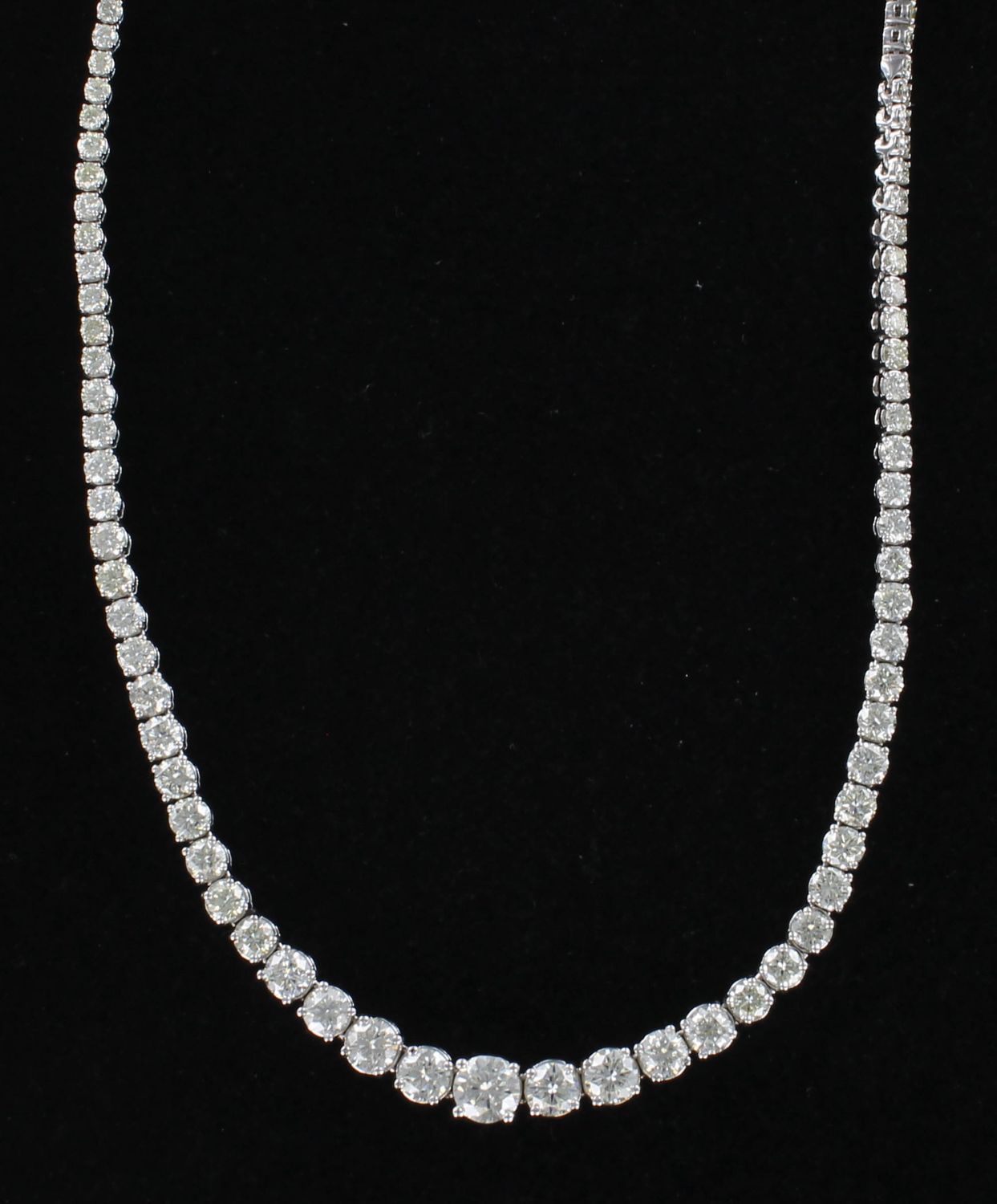 14KTW 12.31 CT TW ROUND BRILLIANT DIAMOND GRADUATED NECKLACE, 16.25