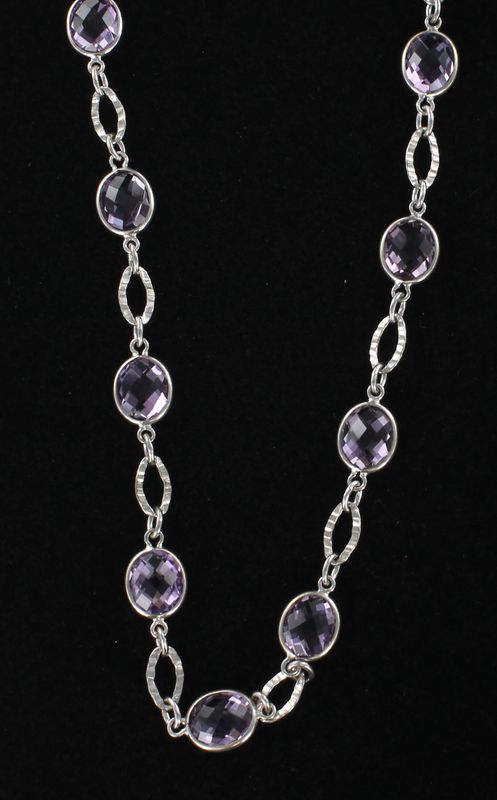 SILVER AMETHYST NECKLACE, 27