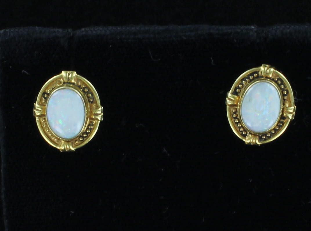 14KTY OPAL STUD EARRINGS
