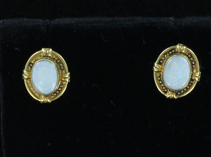 14KTY OPAL STUD EARRINGS