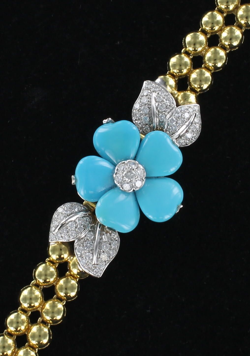 18KTY TURQUOISE AND DIAMOND BRACELET