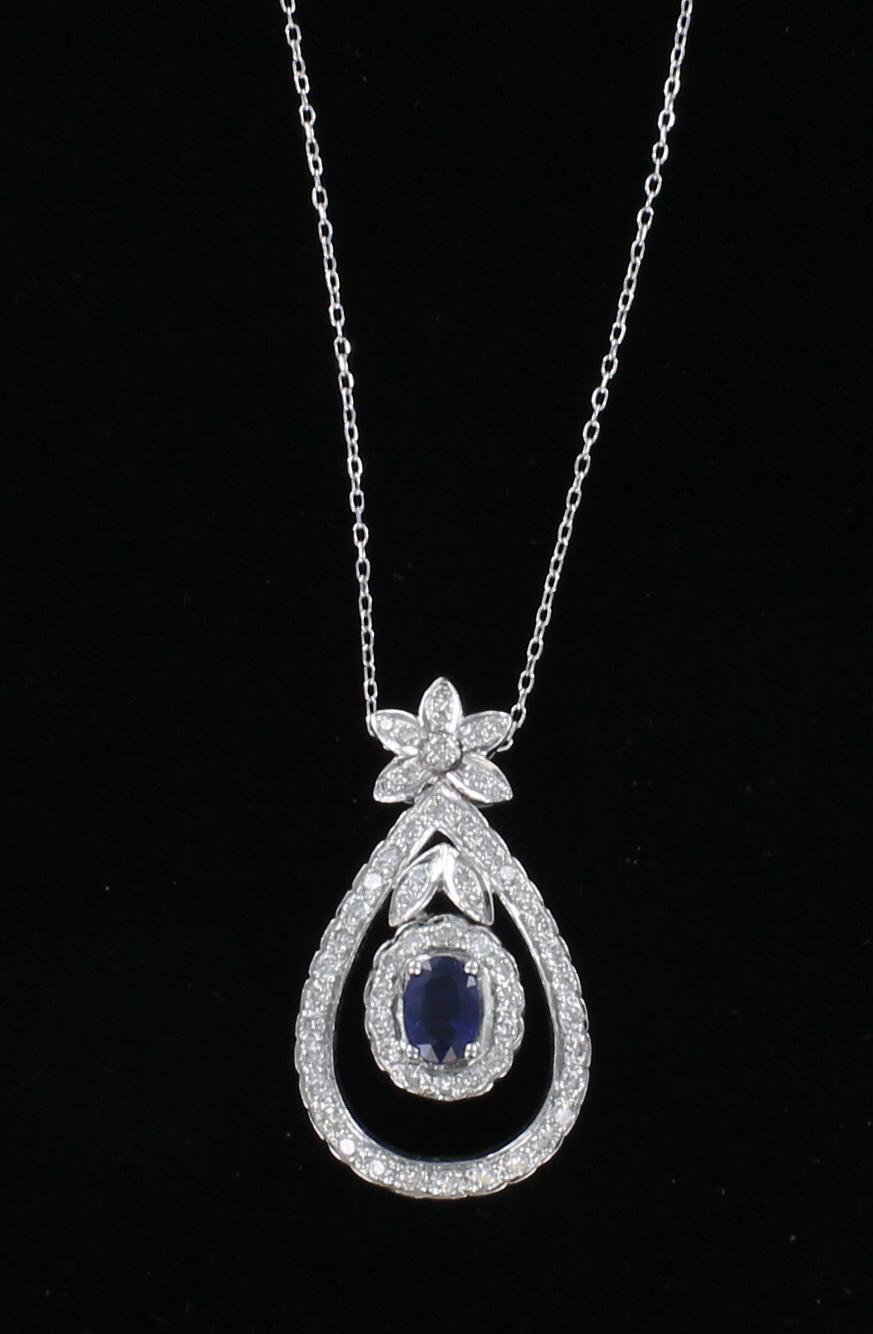 18KT SAPPHIRE AND DIAMOND NECKLACE