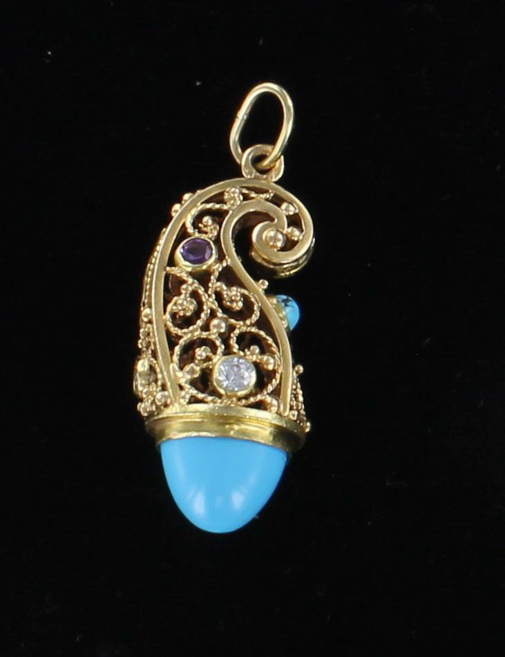 18KT TURQUOISE FOB