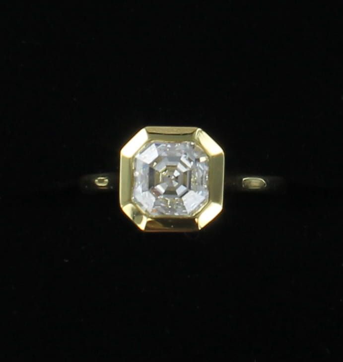 14KT GIA 2.43 CT. ASSCHER CUT DIAMOND ENGAGEMENT RING