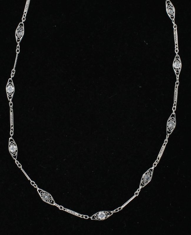 PLATINUM 1.30 CT TW ROUND DIAMOND CHAIN, 18