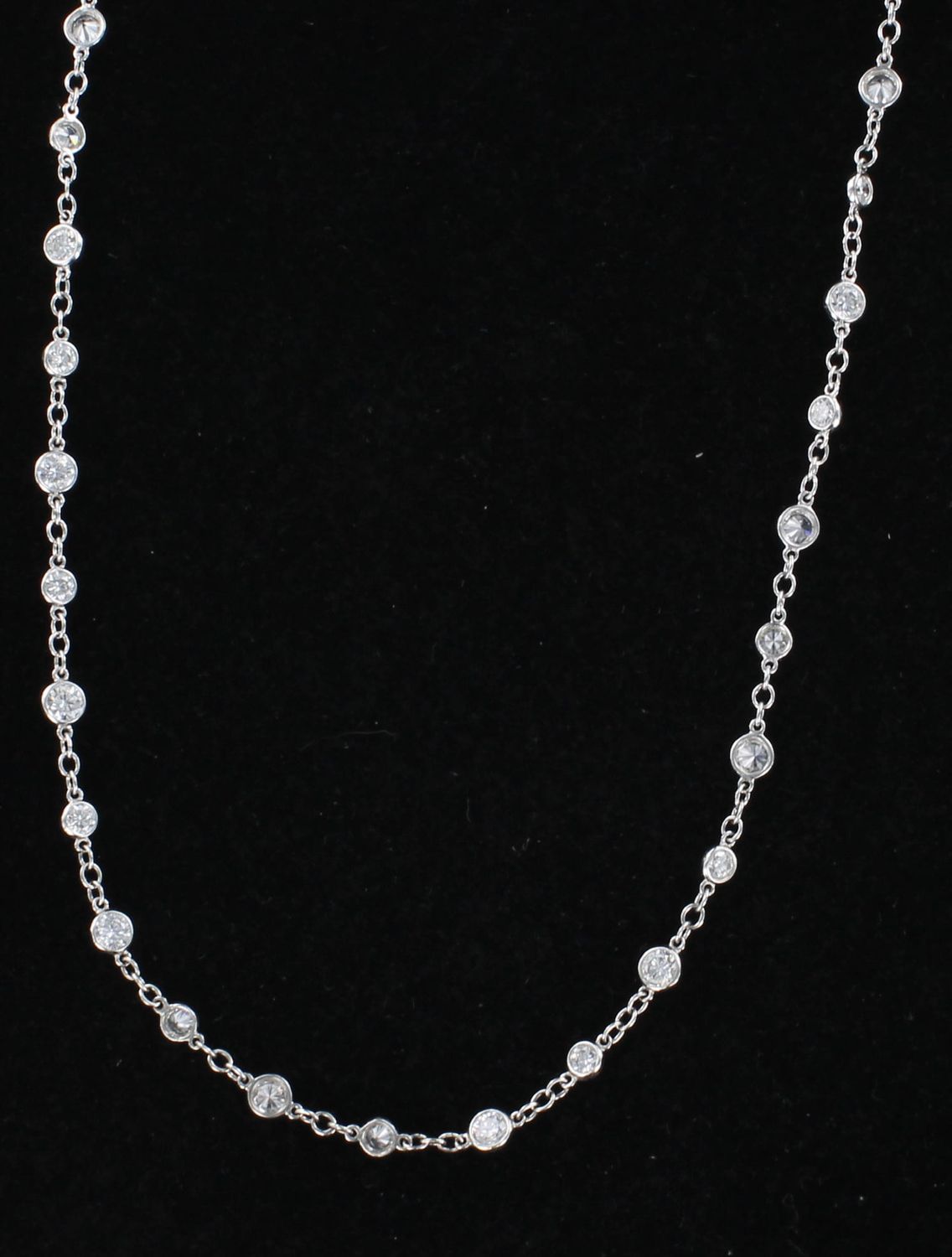 PLATINUM 6.5 CT TW ROUND DIAMOND CHAIN, 16