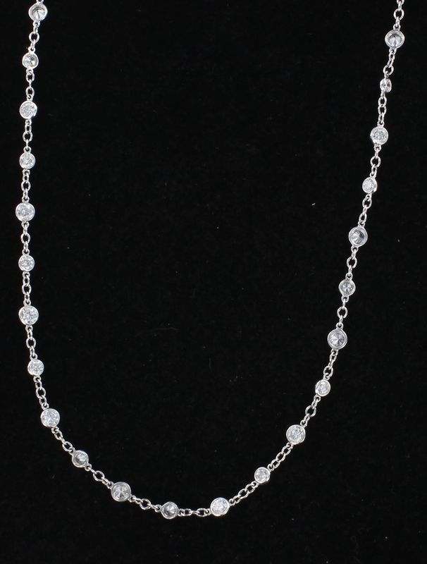 PLATINUM 6.5 CT TW ROUND DIAMOND CHAIN, 16