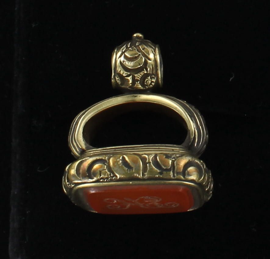 GOLD-FILLED CARNELIAN FOB CIRCA 1900