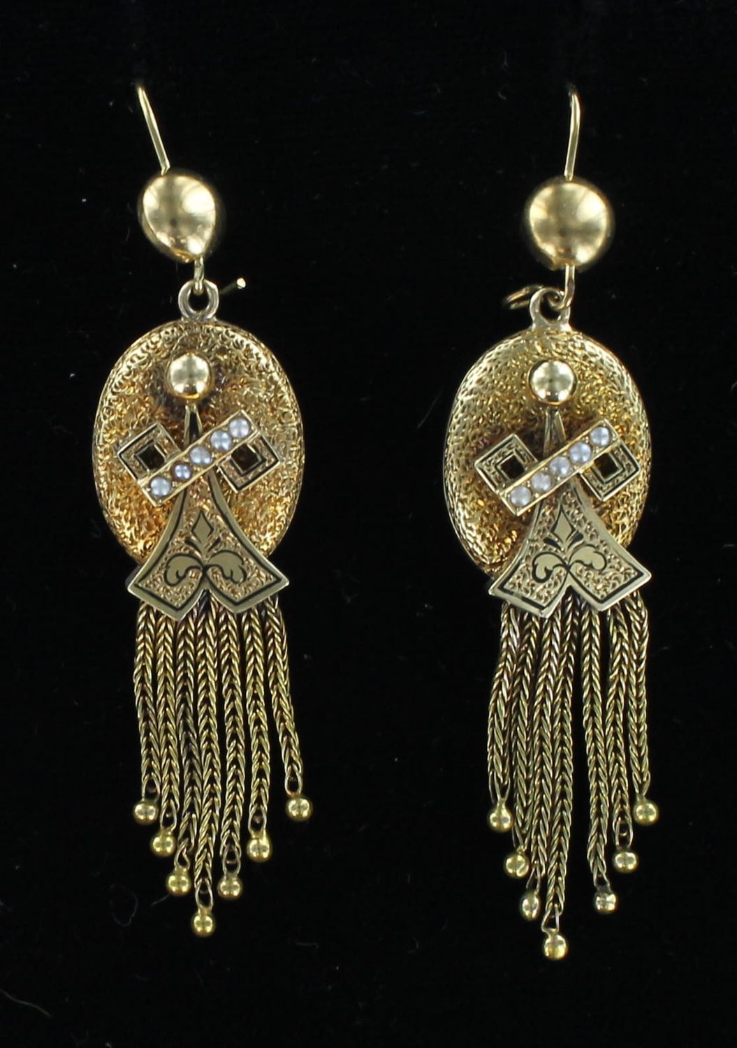 14KTY VICTORIAN DANGLE EARRINGS