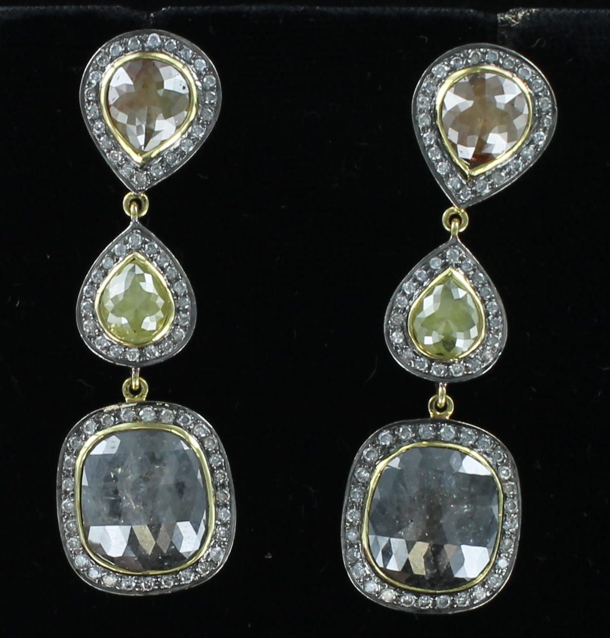 14KTW DIAMOND DANGLE EARRINGS