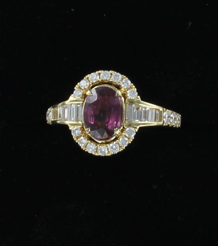 14KTY 1.46 CT RUBY WITH DIAMOND RING
