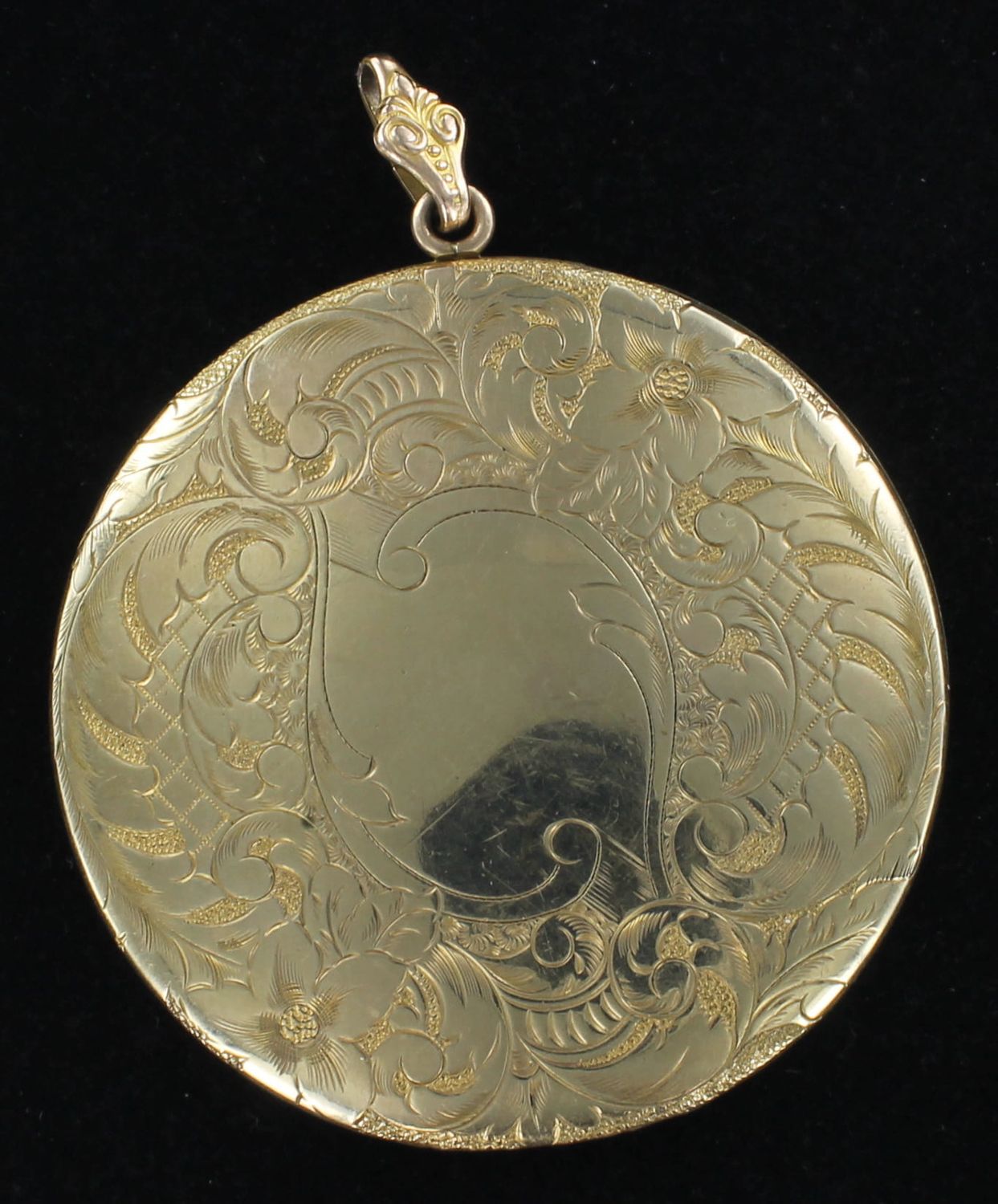GOLD-FILLED LARGE ENGRAVED LOCKET