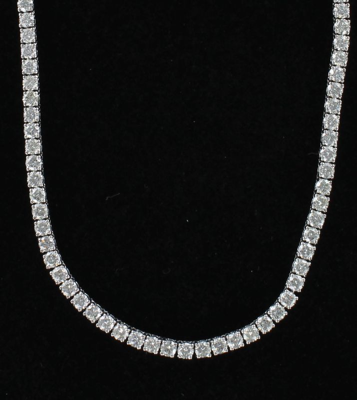 14KTW 18.33 CT TW ROUND BRILLIANT DIAMOND NECKLACE, 18