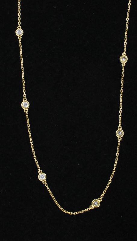 14KTY .99 CT TW DIAMOND CHAIN, 18