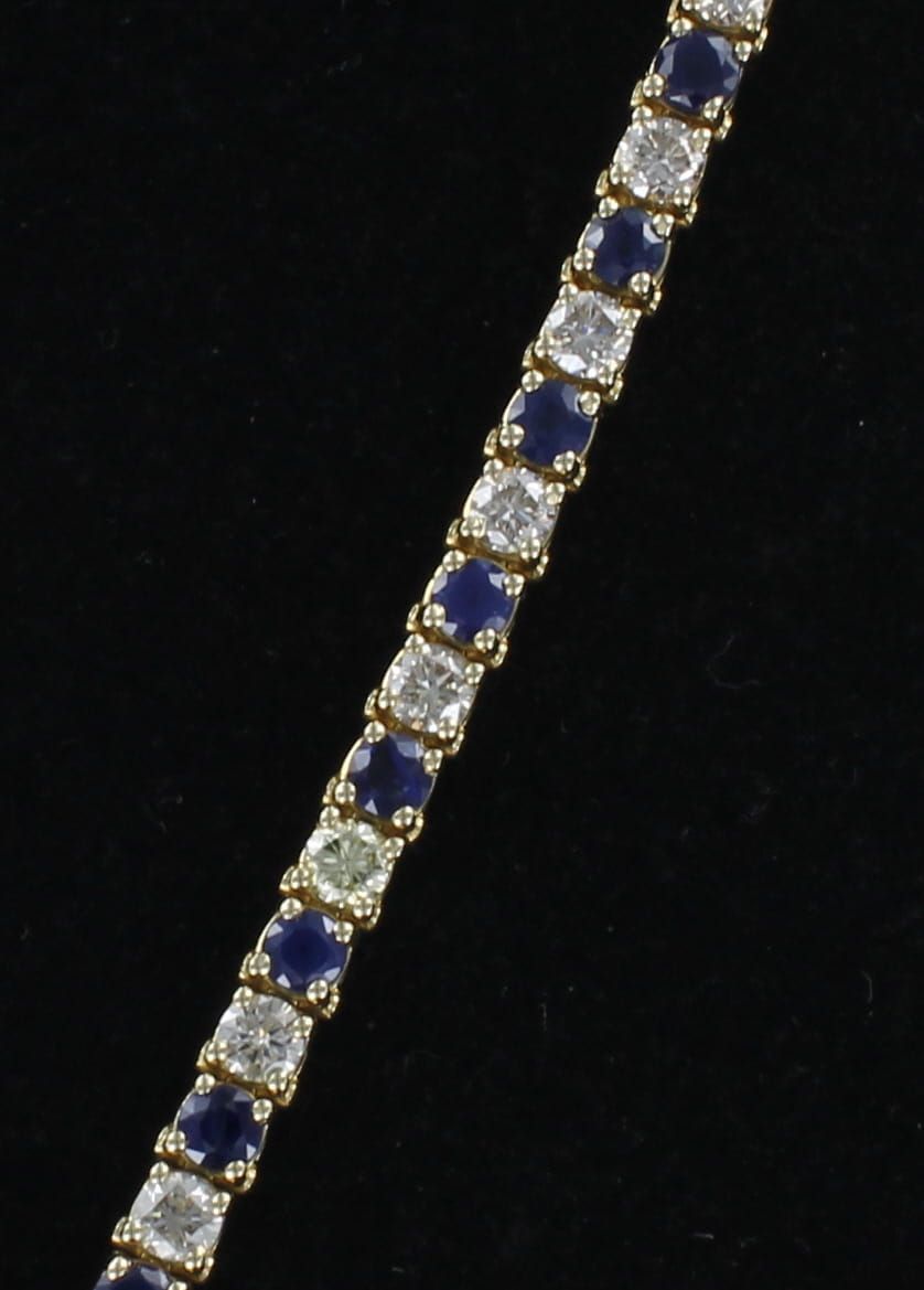 14KTY SAPPHIRE AND DIAMOND BRACELET