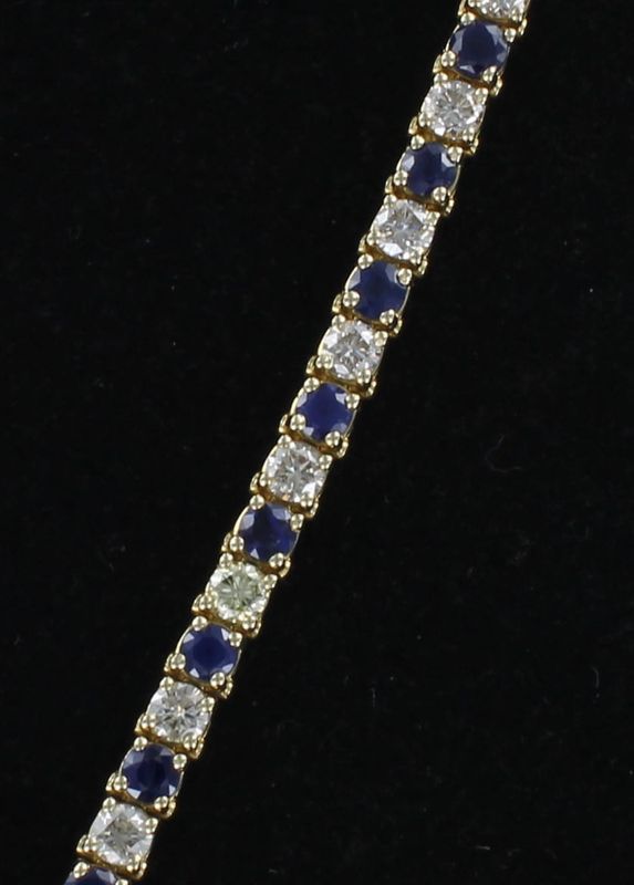 14KTY SAPPHIRE AND DIAMOND BRACELET