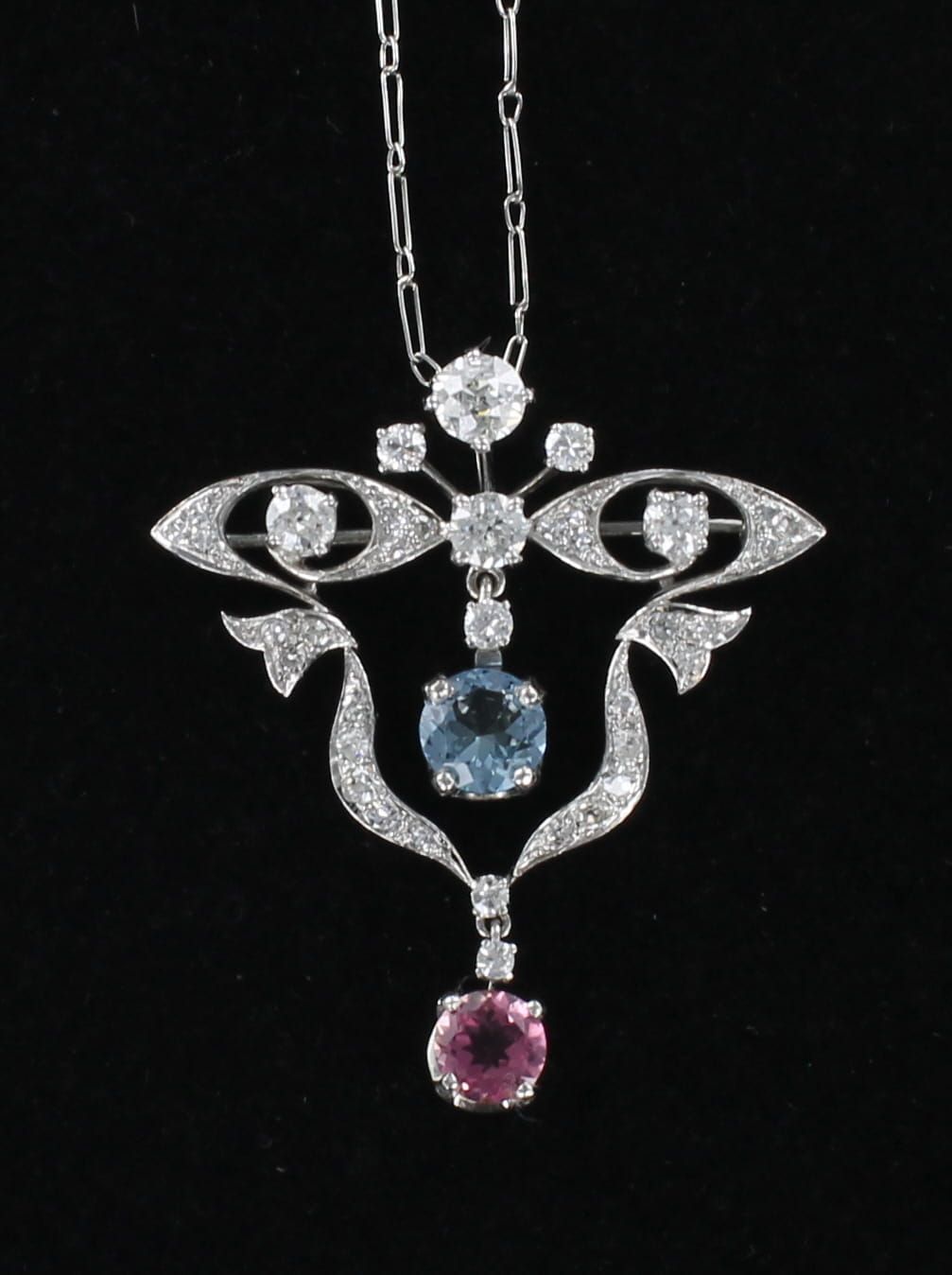 14KTW AQUAMARINE WITH TOURMALINE PIN/PENDANT