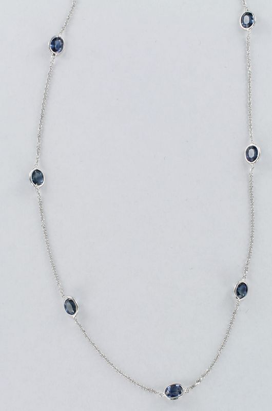 14KTW 5.0 CT TW SAPPHIRE BY THE YARD CHAIN