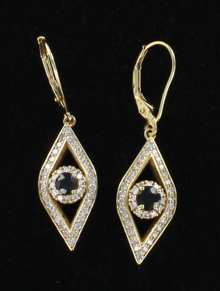 14KTY SAPPHIRE AND DIAMOND EARRING