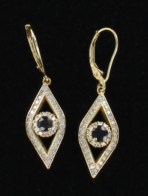 14KTY SAPPHIRE AND DIAMOND EARRING