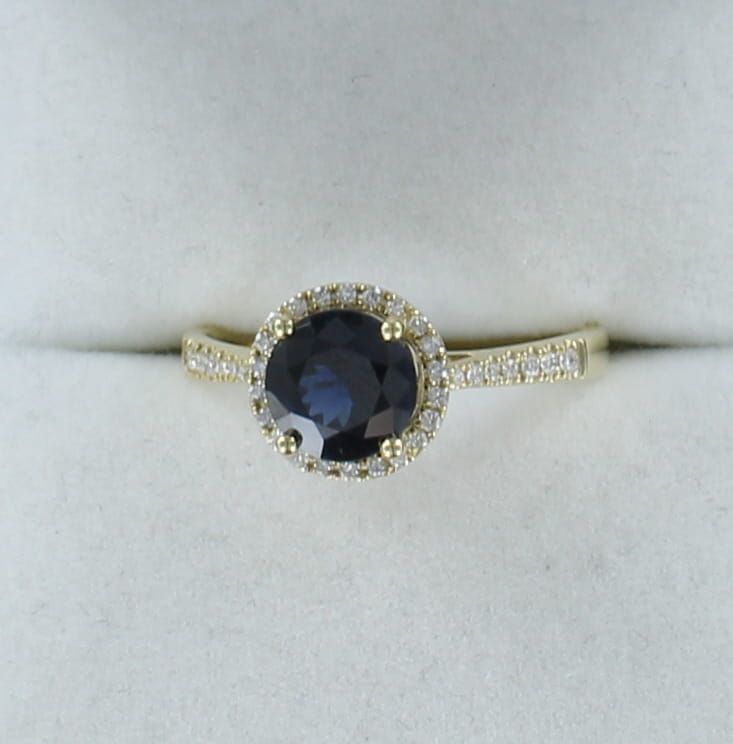 14KTY SAPPHIRE WITH DIAMOND RING