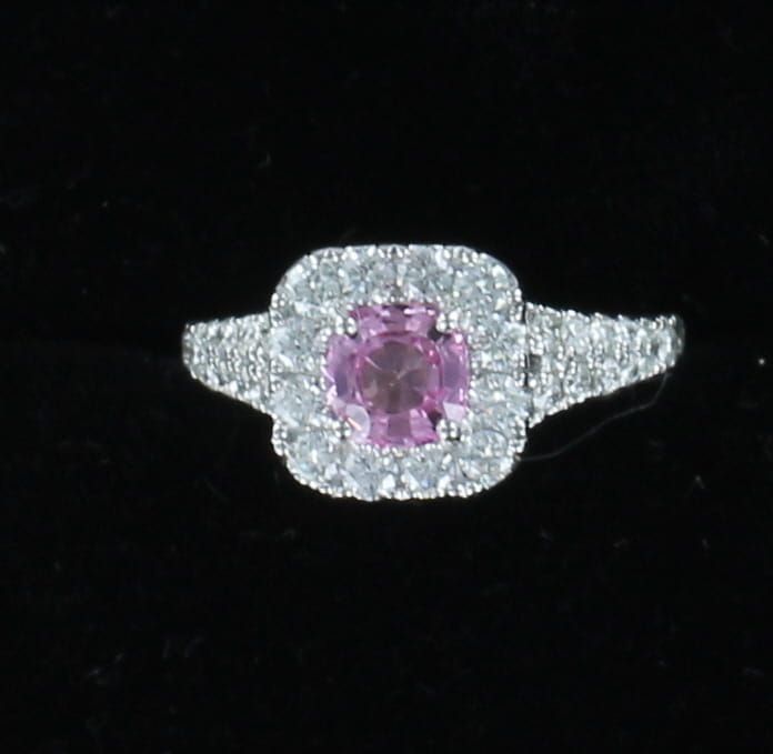 14KTW PINK SAPPHIRE WITH DIAMOND RING