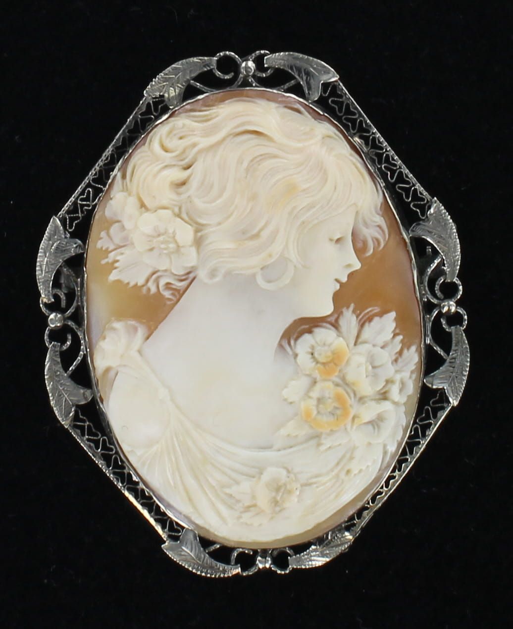 14KTW FILAGREE CAMEO PIN/PENDANT