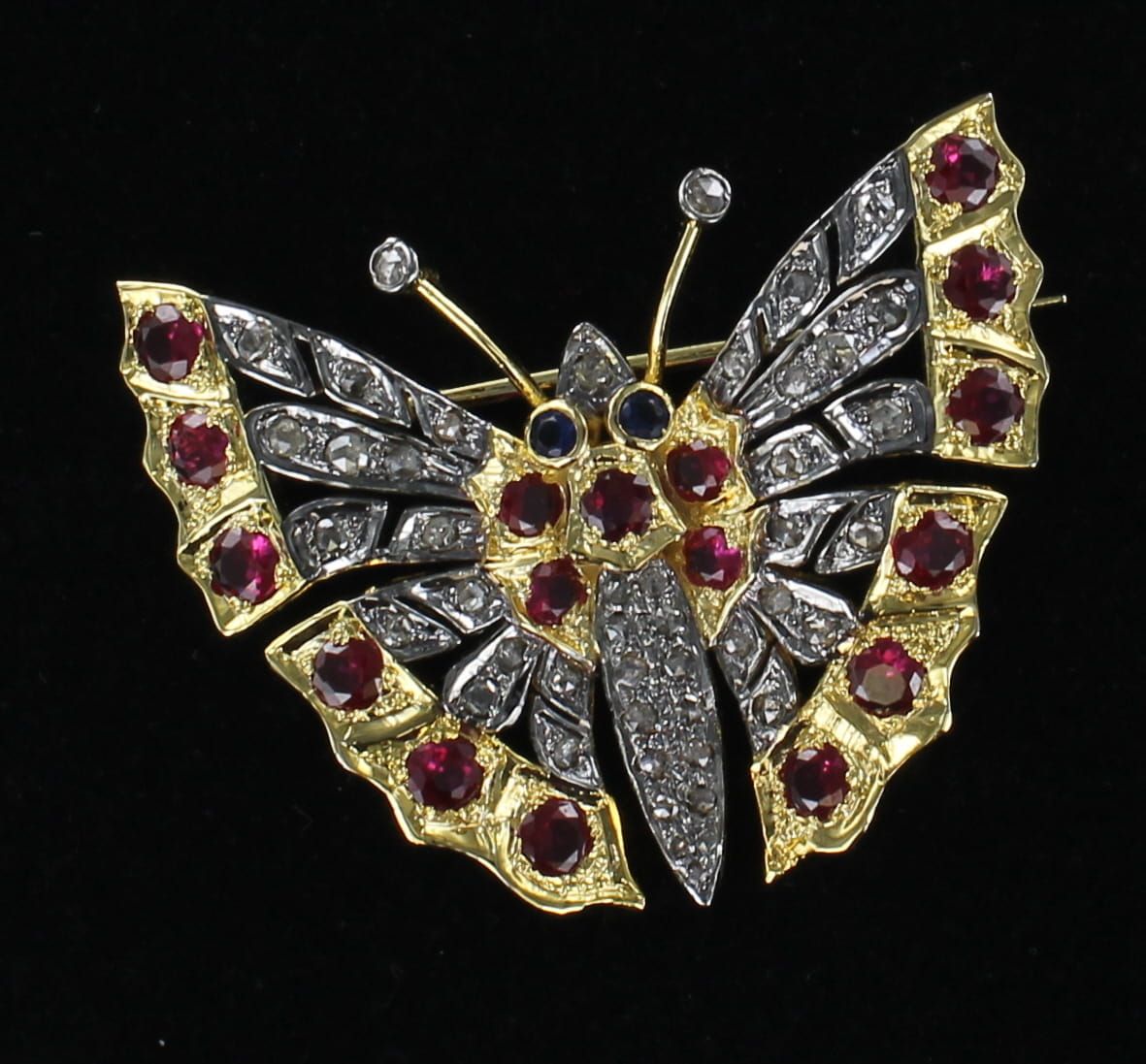 SILVER/GOLD WASH BUTTERFLY PIN