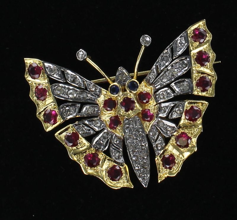 SILVER/GOLD WASH BUTTERFLY PIN