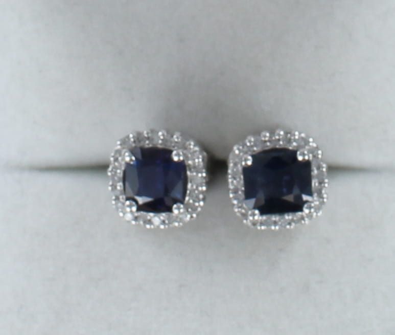 14KTW SAPPHIRE AND DIAMOND EARRINGS
