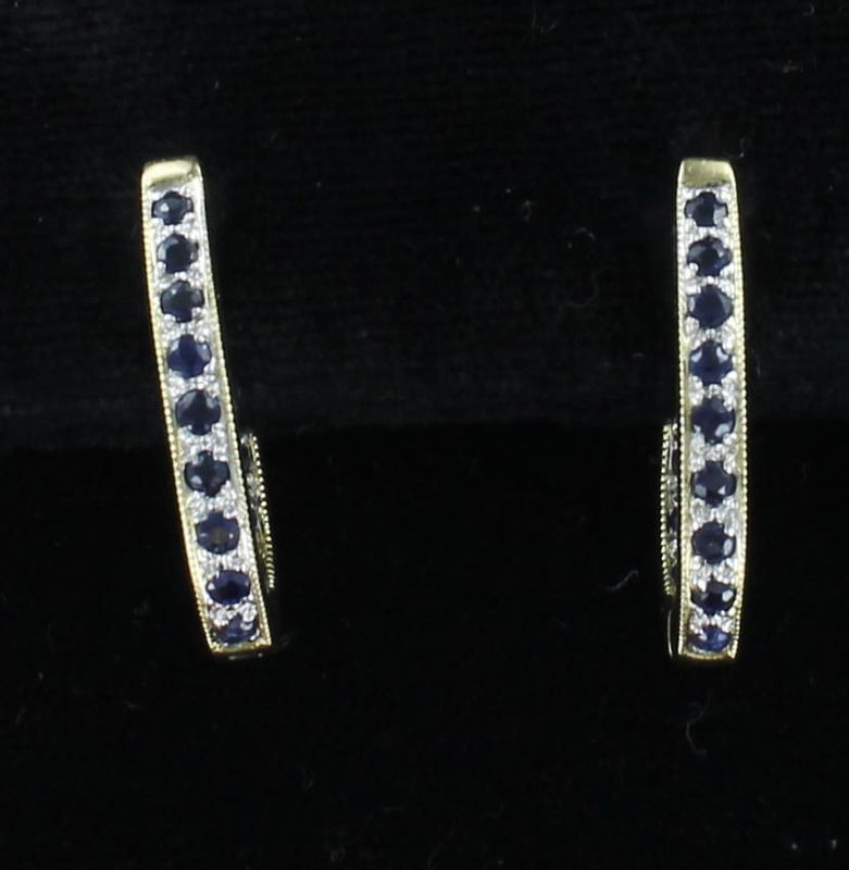 14KTY SAPPHIRE HOOP EARRINGS