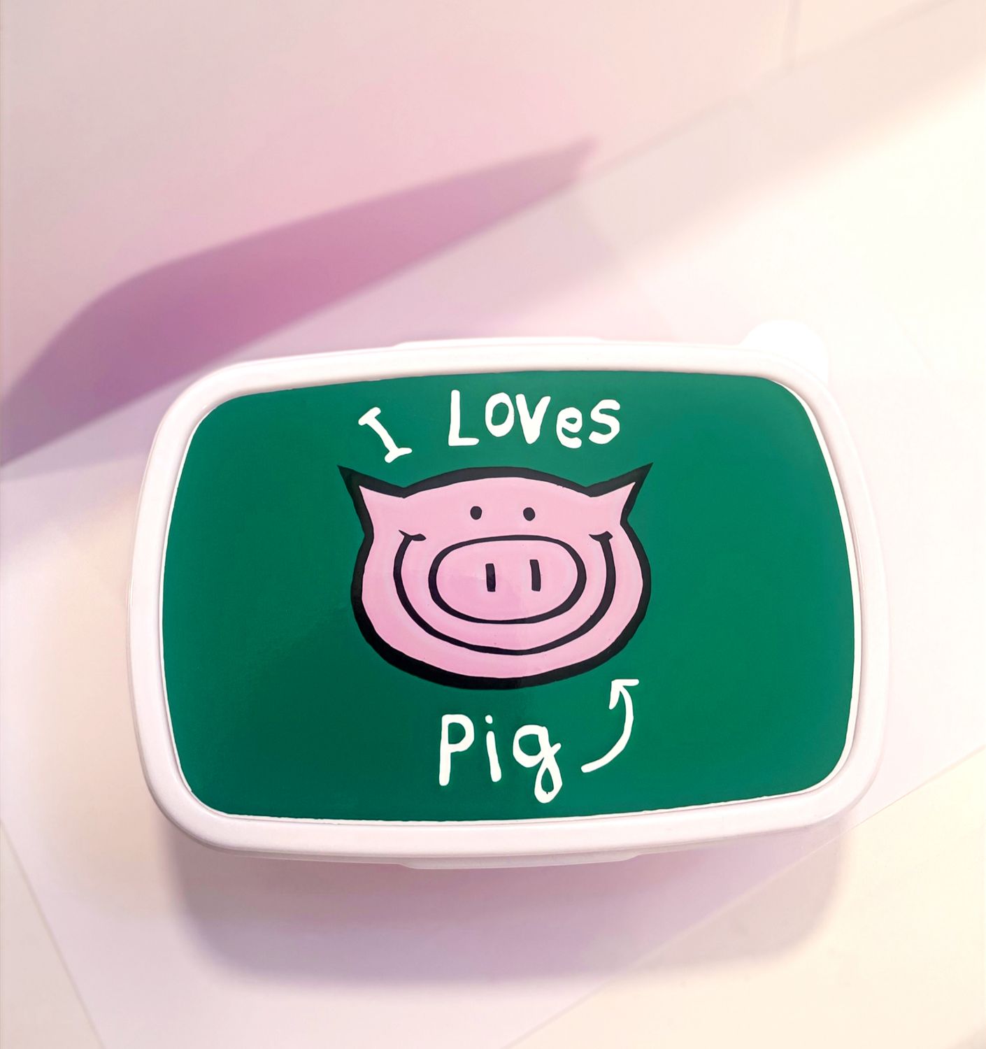 Pig's Dark Green Packed Lunch Box