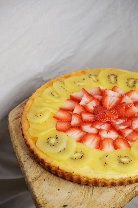 Tarta de frutas y queso