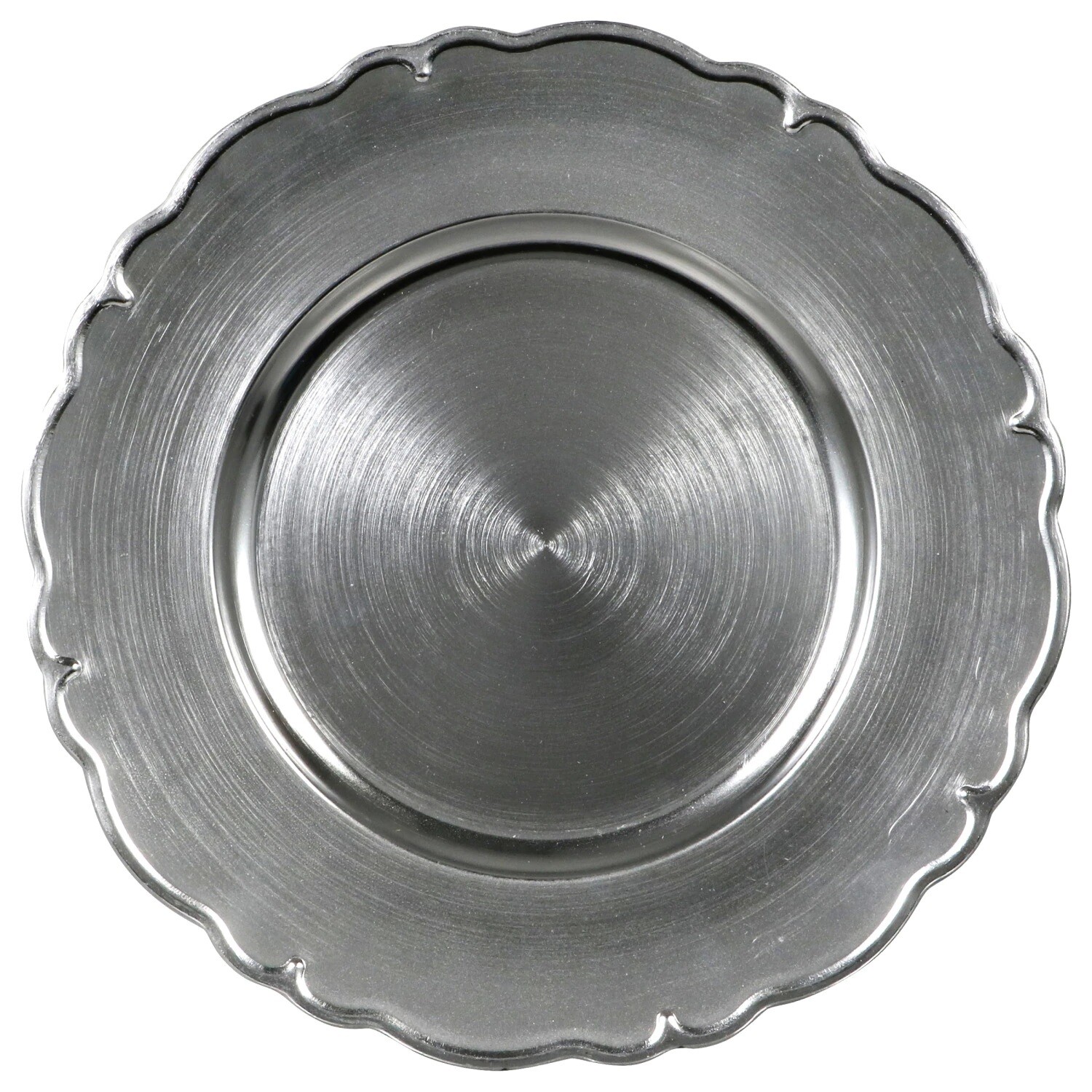 Silver Scalloped Charger Plate