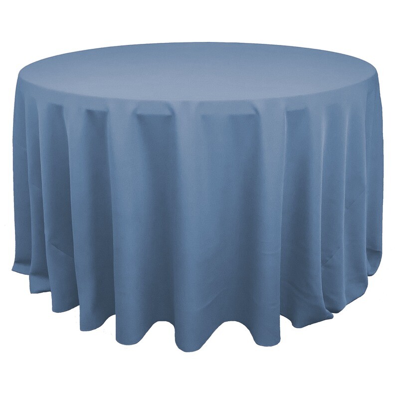 Dusty Blue Polyester Linens