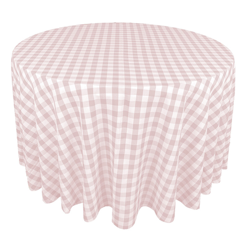 Blush Pink & White Picnic Check Linens