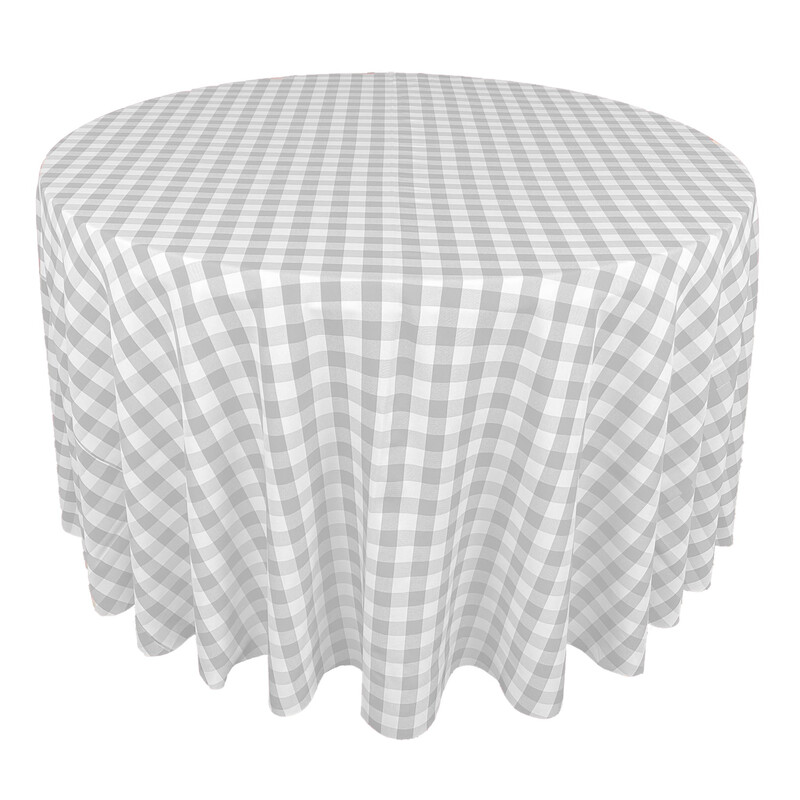 Silver & White Picnic Check Linens