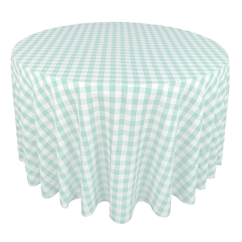 Mint Green & White Picnic Check Linens