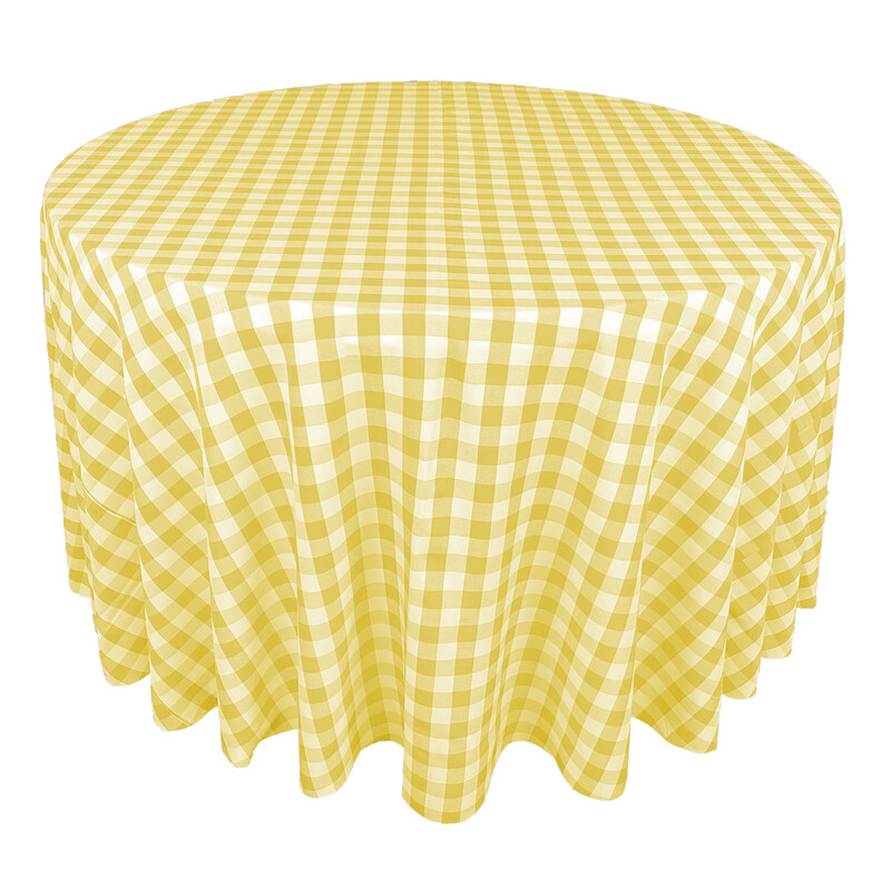 Yellow & White Picnic Check Linens