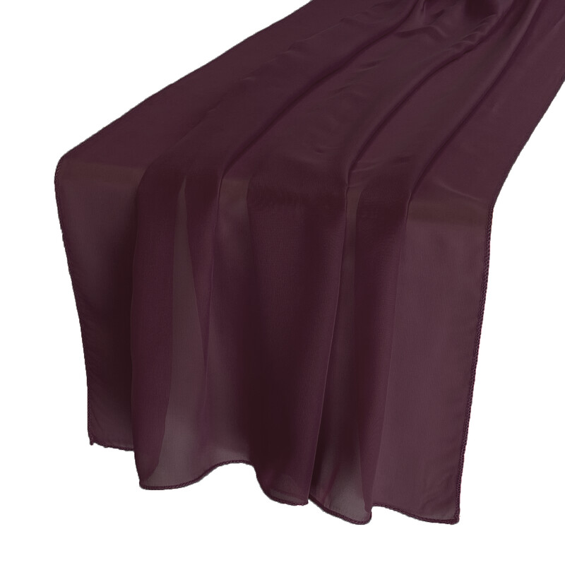 Burgundy Chiffon Table Runners