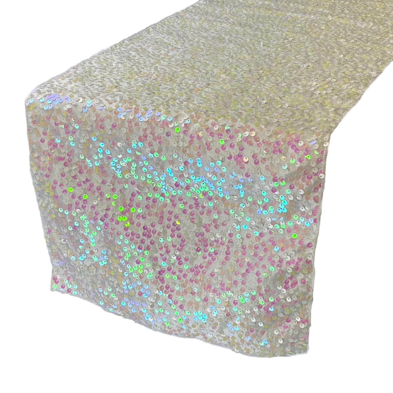 Iridescent White Sequin Table Runners